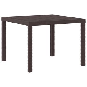 vidaXL Gartentisch Braun 100 x 100 x 73 cm Poly-Rattan