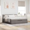 vidaXL Ottoman-Bett mit Matratzen & LEDs Taupe 200x200 cm Stoff