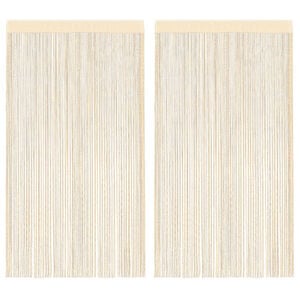 vidaXL Fadenvorhänge 2 Stk. 100 x 250 cm Cremefarben