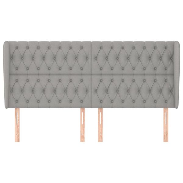 vidaXL Kopfteil mit Ohren Hellgrau 183x23x118/128 cm Stoff