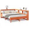 vidaXL Massivholzbett mit Regal ohne Matratze Wachsbraun 160x200 cm
