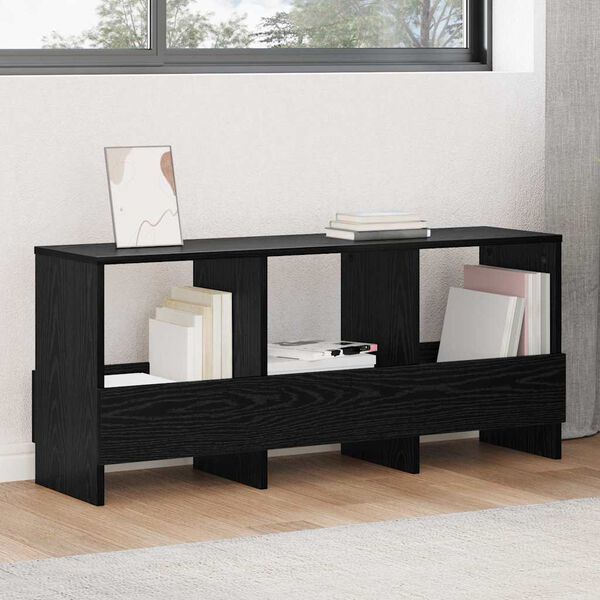 vidaXL Magazinregal Schwarz Eichen-Optik 102 x 30 x 45 cm