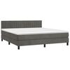 vidaXL Boxspringbett mit Matratze & LED Dunkelgrau 160x200 cm Samt
