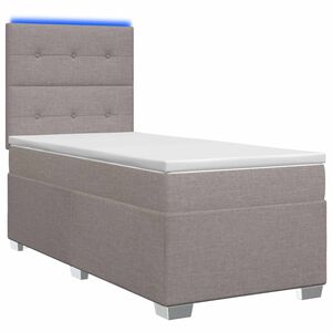 vidaXL Boxspringbett mit Matratze mit Kopfteil Taupe 80 x 200 cm Stoff