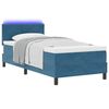 vidaXL LED Boxspringbett mit Matratze Dunkelblau 90 x 200 cm Samt