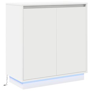 vidaXL LED-Sideboard f&uuml;r Wei&szlig; 71 x 34,5 x 75 cm Holzwerkstoff