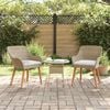 vidaXL Gartenstuhl 2 pcs Beige 55 x 62,5 x 82 cm Poly-Rattan
