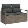 vidaXL Garten-Sofa-Set mit Kissen 6 pcs Grau Poly-Rattan