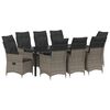 vidaXL Garten Essgruppe 9 stk. Grau Poly-Rattan