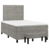 vidaXL Boxspringbett mit Matratze Hellgrau 120x200 cm Samt