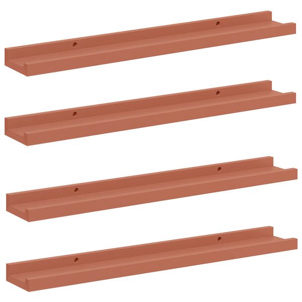 vidaXL Wandregal mit Regal 4 pcs Rot 60 x 9 x 3 cm Holzwerkstoff