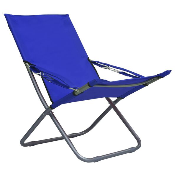 vidaXL Klappbare Strandst&uuml;hle 2 Stk. Stoff Blau