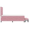 vidaXL Boxspringbett mit Matratze mit Kopfteil Rosa 90 x 200 cm Samt