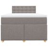 vidaXL Boxspringbett mit Matratze Taupe 120x190 cm Stoff