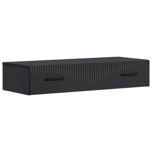 vidaXL Wandmontierter Beistelltisch Schwarz 87,5 x 34,5 x 17 cm