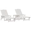 vidaXL Sonnenliege 3 pcs Wei&szlig; Polyethylen
