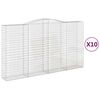 vidaXL Gabionen mit Hochbogen 10Stk. 400x50x220/240cm Verzinktes Eisen