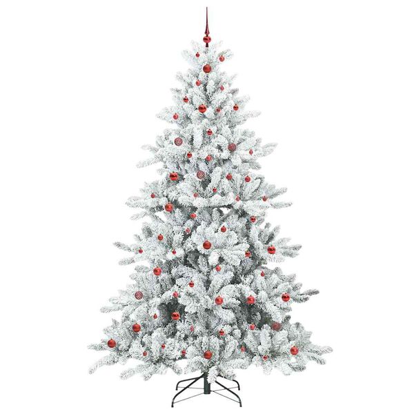 vidaXL K&uuml;nstlicher klappbarer Weihnachtsbaum Wei&szlig; 240 cm PVC und Stahl