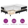 vidaXL Boxspringbett mit Matratze Schwarz 90 x 190 cm Stoff