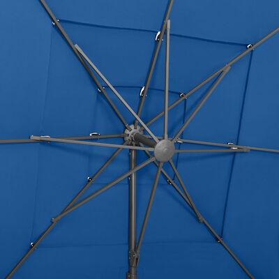 vidaXL Sonnenschirm mit Aluminium-Mast 4-lagig Azurblau 250x250 cm