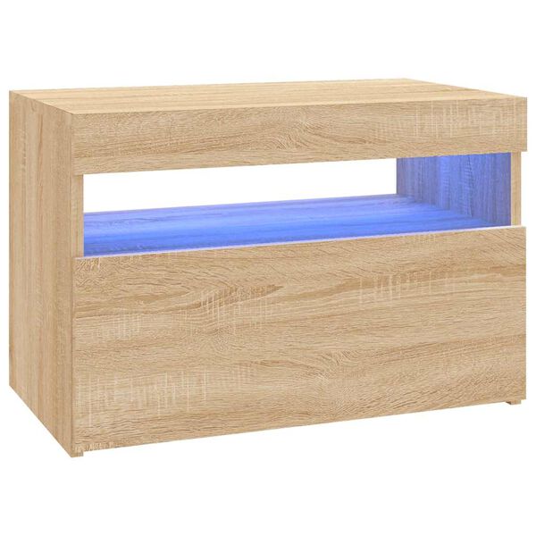vidaXL TV-Schrank mit LED-Leuchten Sonoma-Eiche 60x35x40 cm