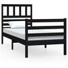vidaXL Massivholzbett Schwarz 90x190 cm