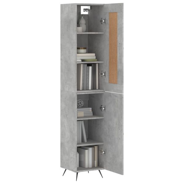 vidaXL Highboard Betongrau 34,5x34x180 cm Holzwerkstoff