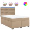 vidaXL Boxspringbett Matratze Cappuccino-Braun 160x200 cm Kunstleder