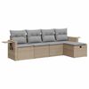 vidaXL 5-tlg. Garten-Sofagarnitur mit Kissen Beige Poly Rattan