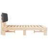 vidaXL Bettgestell mit gepolstertem Kopfteil Dunkelgrau 140 x 200 cm