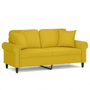 vidaXL 2-Sitzer-Sofa mit Zierkissen Gelb 140 cm Samt