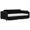 vidaXL Tagesbett Ausziehbar mit Schubladen Schwarz 90x200 cm Stoff