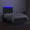 vidaXL Boxspringbett mit Matratze & LED Dunkelgrau 120x200 cm Stoff