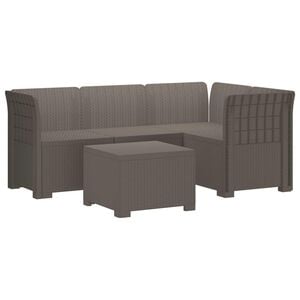 vidaXL 4-Sitzer Garten Sofa Rattan Look PP Hellgrau