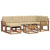 vidaXL Outdoor-Sofagarnitur mit Kissen 7 pcs Natur und Beige