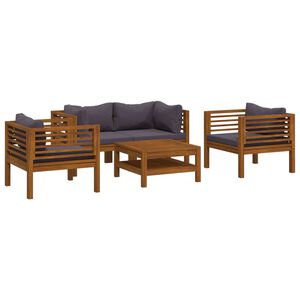 vidaXL 5-tlg. Garten-Lounge-Set mit Auflage Massivholz Akazie