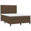 vidaXL Boxspringbett mit Matratze & LED Dunkelbraun 140x200 cm Stoff