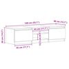 vidaXL TV-Schrank Grau Sonoma 140x40x35,5 cm Holzwerkstoff