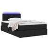 vidaXL Bett mit Stauraum und LED mit LED Schwarz 120 x 200 cm Stoff