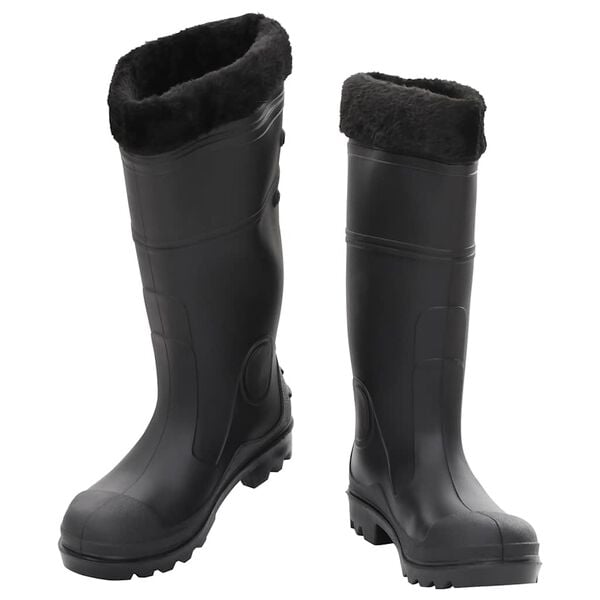 vidaXL Gummistiefel mit Herausnehmbarem Innenfutter Schwarz Gr. 40 PVC
