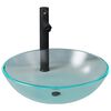 vidaXL Badezimmer Waschbecken Wasserhahn Ablaufgarnitur aus mattiertem
