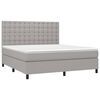 vidaXL Boxspringbett mit Matratze & LED Hellgrau 160x200 cm Stoff