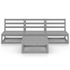 vidaXL 4-tlg. Garten-Lounge-Set Grau Massivholz Kiefer