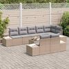 vidaXL Gartensofa-set mit Kissen 9 pcs Beige und Grau Poly-Rattan
