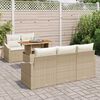vidaXL Garten-Sofa-Set mit Speicher 6 pcs Beige Poly Rattan