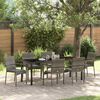 vidaXL Garten Essgruppe mit Kissen 7 pcs Grau Poly-Rattan