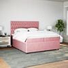 vidaXL Boxspringbett mit Matratze Rosa 200x200 cm Samt