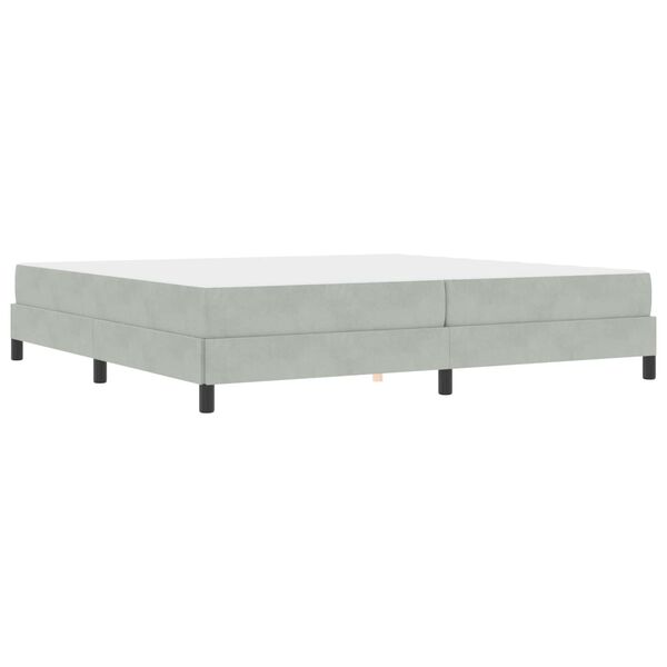vidaXL Boxspringbett mit Matratze Hellgrau 200 x 200 cm Stoff