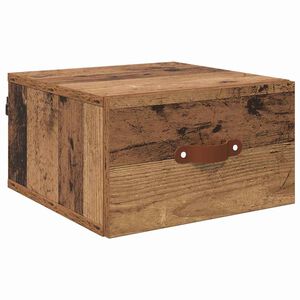 vidaXL Wandmontiertes Nachttischchen Altholz 35 x 35 x 20 cm