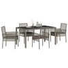 vidaXL Garten Essgruppe 5 pcs Grau Poly-Rattan